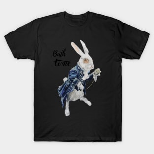 Bath Time White Rabbit From Alice In Wonderland T-Shirt